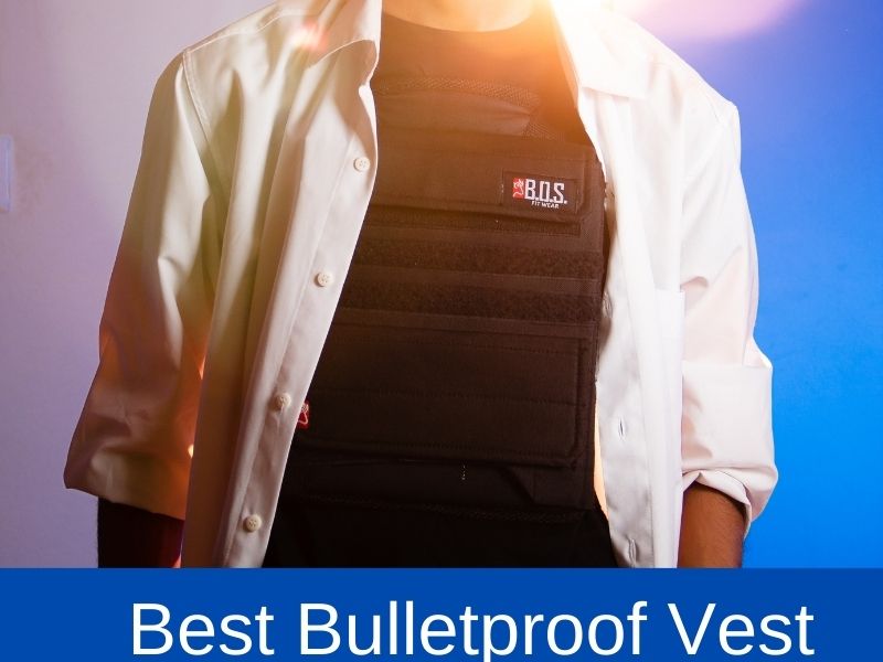 male wearing a bulletproof vest