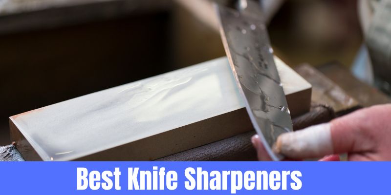 person sharpening a knife