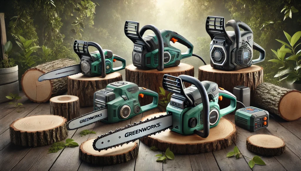 photo of chainsaws in the woods