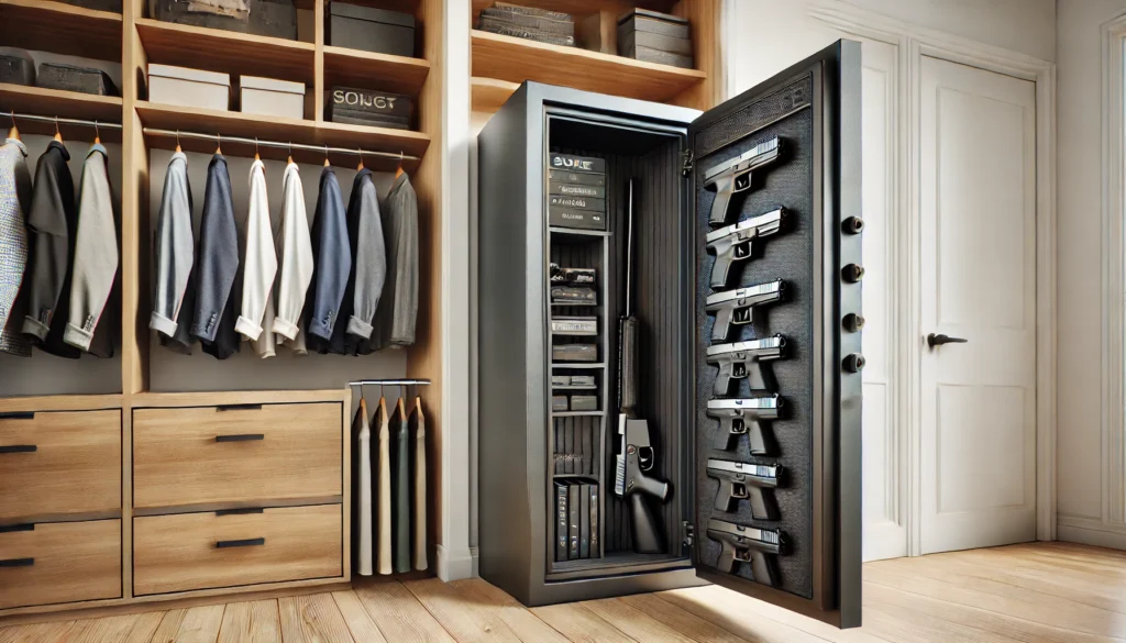 photo of a closet gun safe