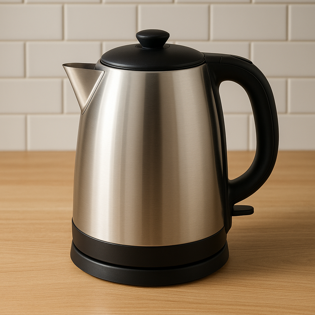 Shiny stainless steel electric kettle